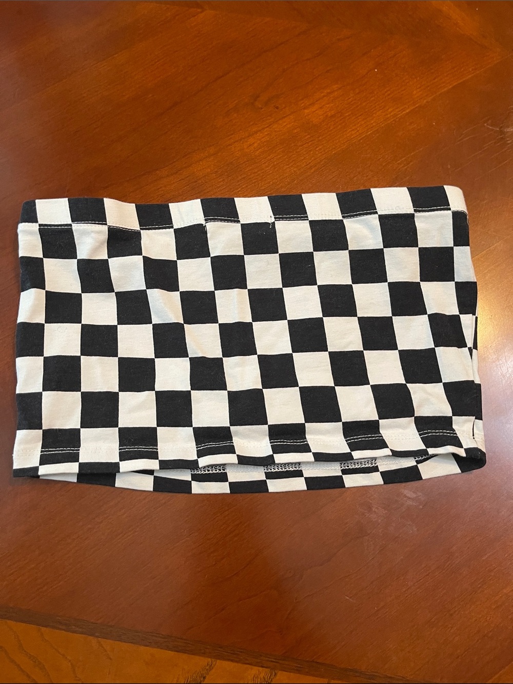 Forever 21 Black and White Checkerboard Tube Top - Picture 5 of 7